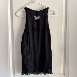 Petite Sophisticate Black Sleeveless Blouse